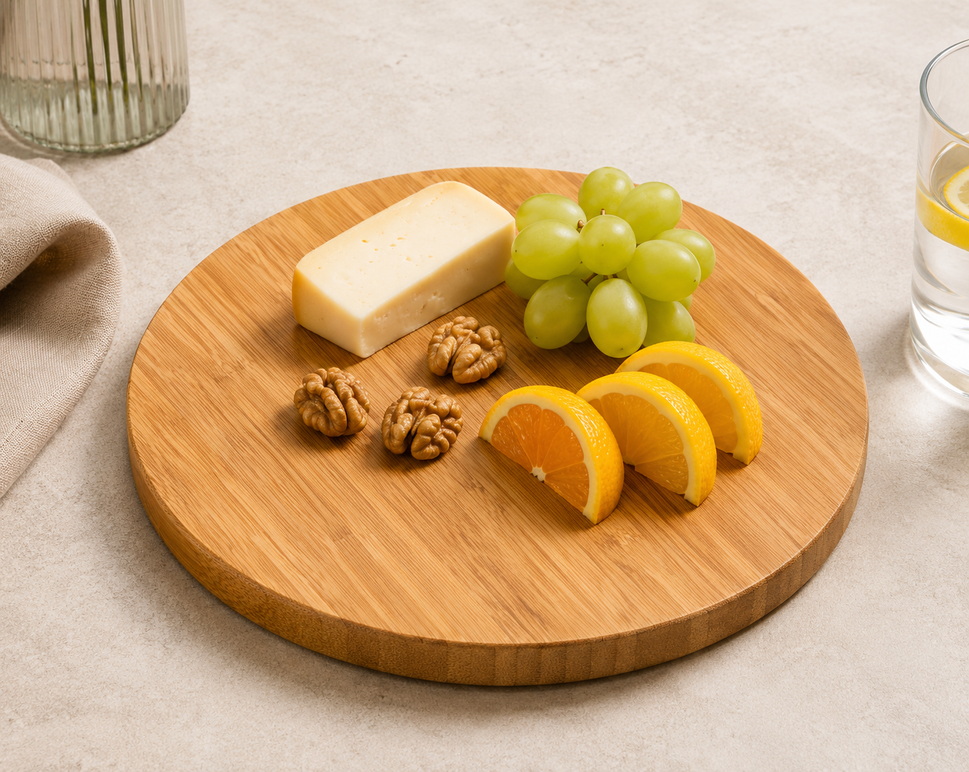 Forte - Yuvarlak Dönerli Bambu Serving Board